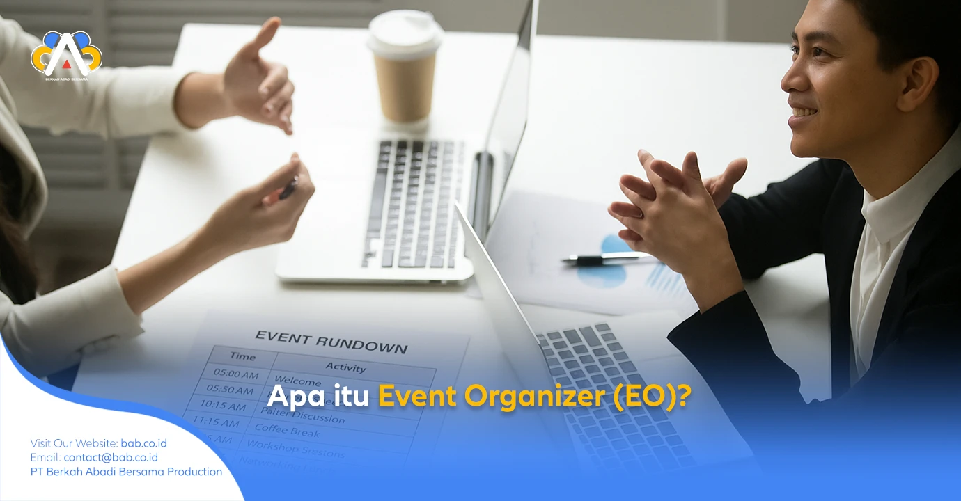 Pelajari secara lengkap apa itu Event Organizer (EO), peran pentingnya dalam dunia profesional, proses kerja di balik layar, jenis-jenis EO, hingga peluang karier di industri kreatif Indonesia. Temukan wawasan eksklusif hanya di bab.co.id