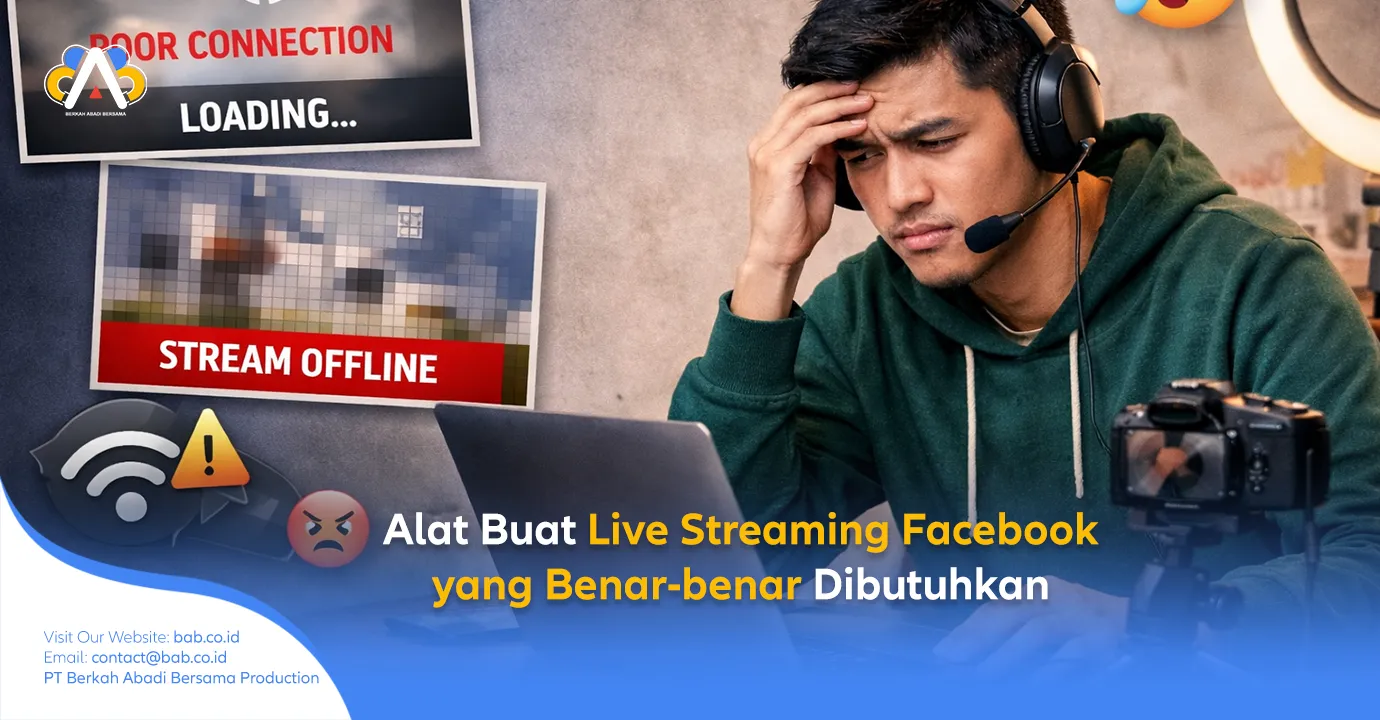 Banyak orang sudah live di Facebook, tapi hasilnya tetap sepi dan tidak profesional. Masalahnya sering bukan di algoritma, tapi di alat yang salah pilih sejak awal. Kami membahas tuntas alat buat live streaming Facebook yang benar-benar dibutuhkan, lengkap dengan kesalahan umum yang jarang disadari kreator dan UMKM.