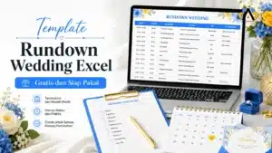 Template Rundown Wedding Excel gratis dan siap pakai dengan checklist dan kalender pernikahan.